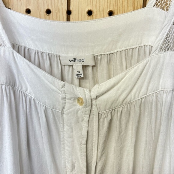 Wilfred White Lace  Button Up Tank Top - Picture 3 of 4